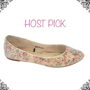 Sequins Floral Ballet Flats